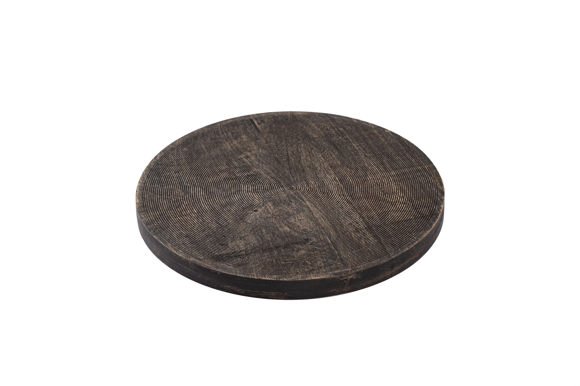 Textured Wood Revolving Tray 12